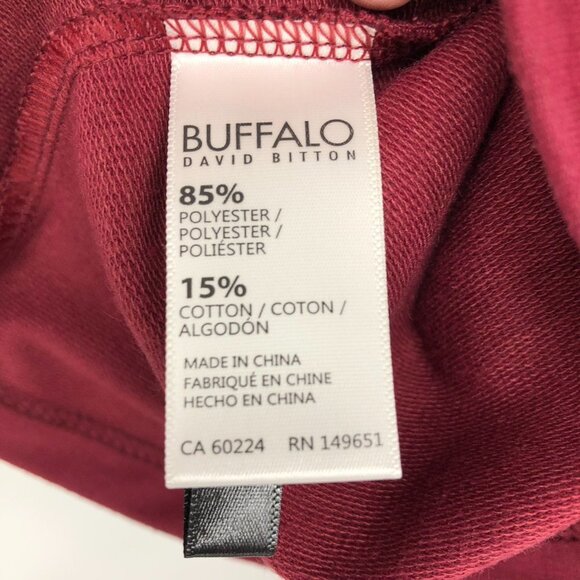 NWT Buffalo David Bitton Womens Ripley Ruffled Turtleneck Berry Burgundy XL - Picture 9 of 15